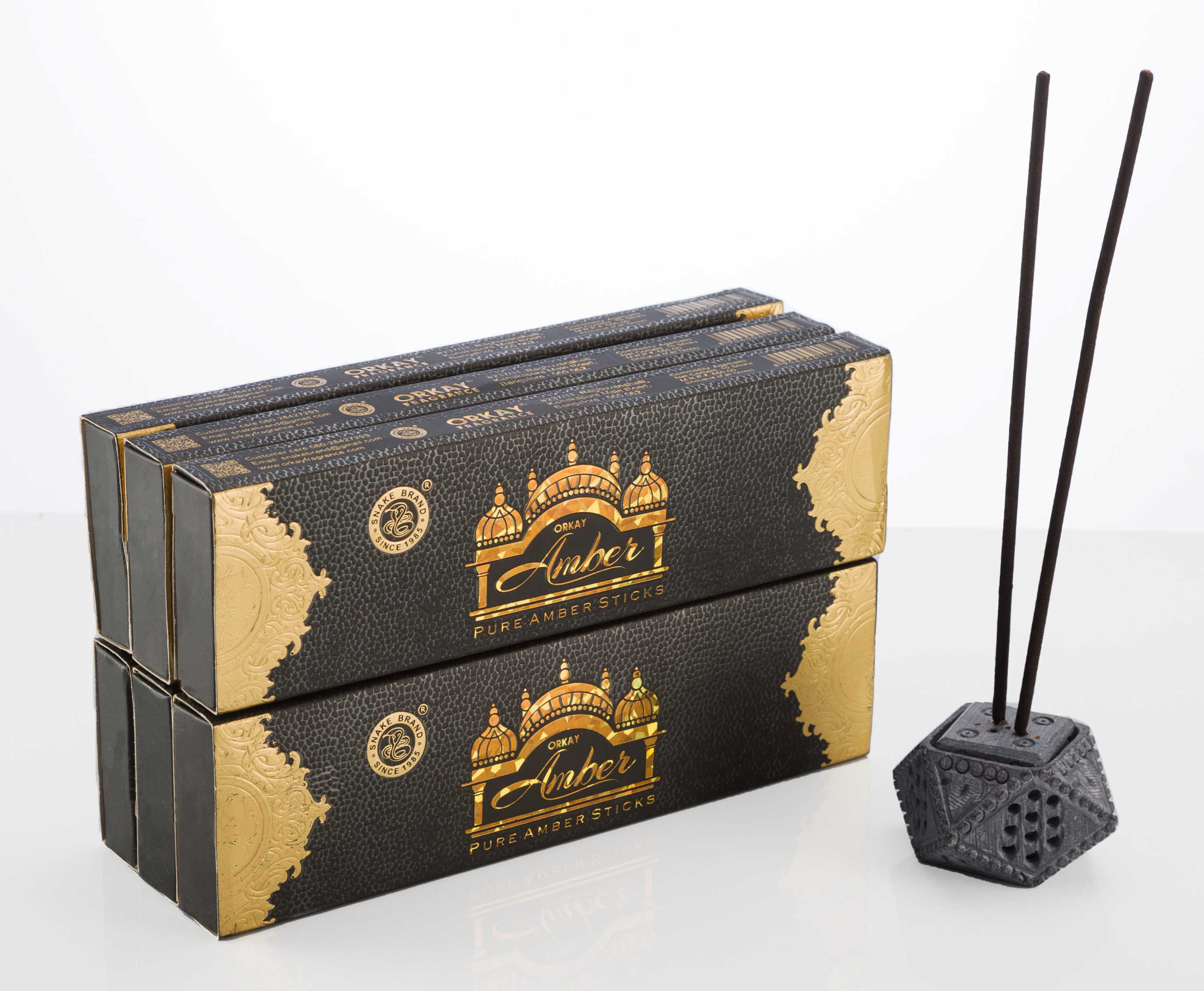 Orkay Pure Amber 10 sticks || Pack of 6 || Contains 60 sticks Amber (10, Set of 6)