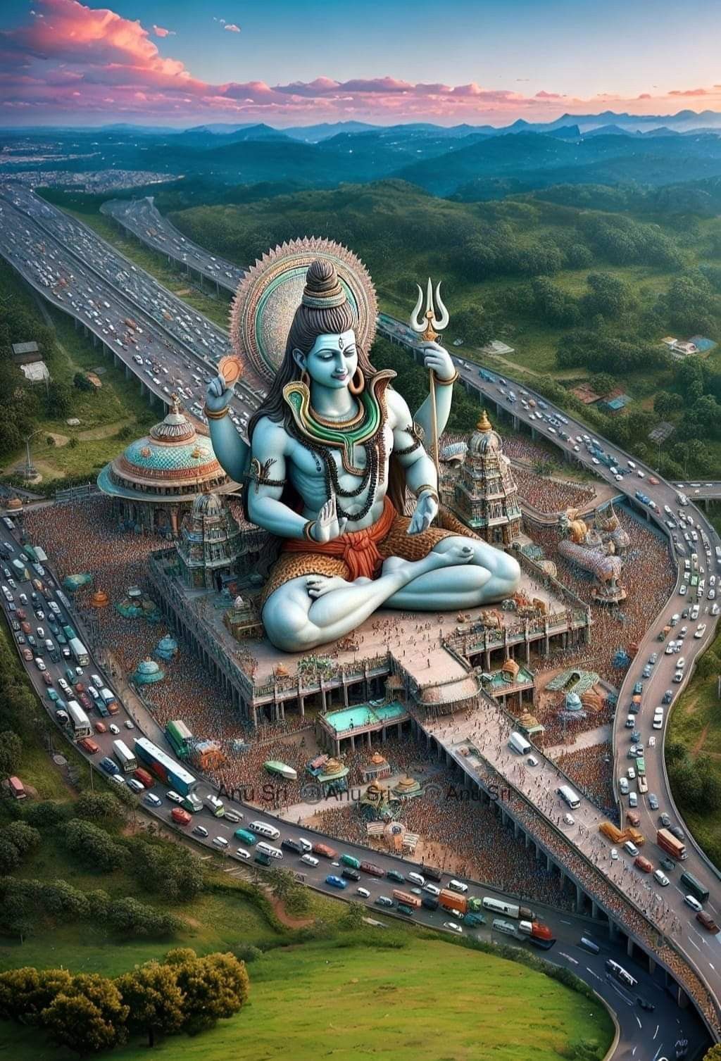 Majestic Lord Shiva Poster – Tranquil Blessings | 15x17 Inches"