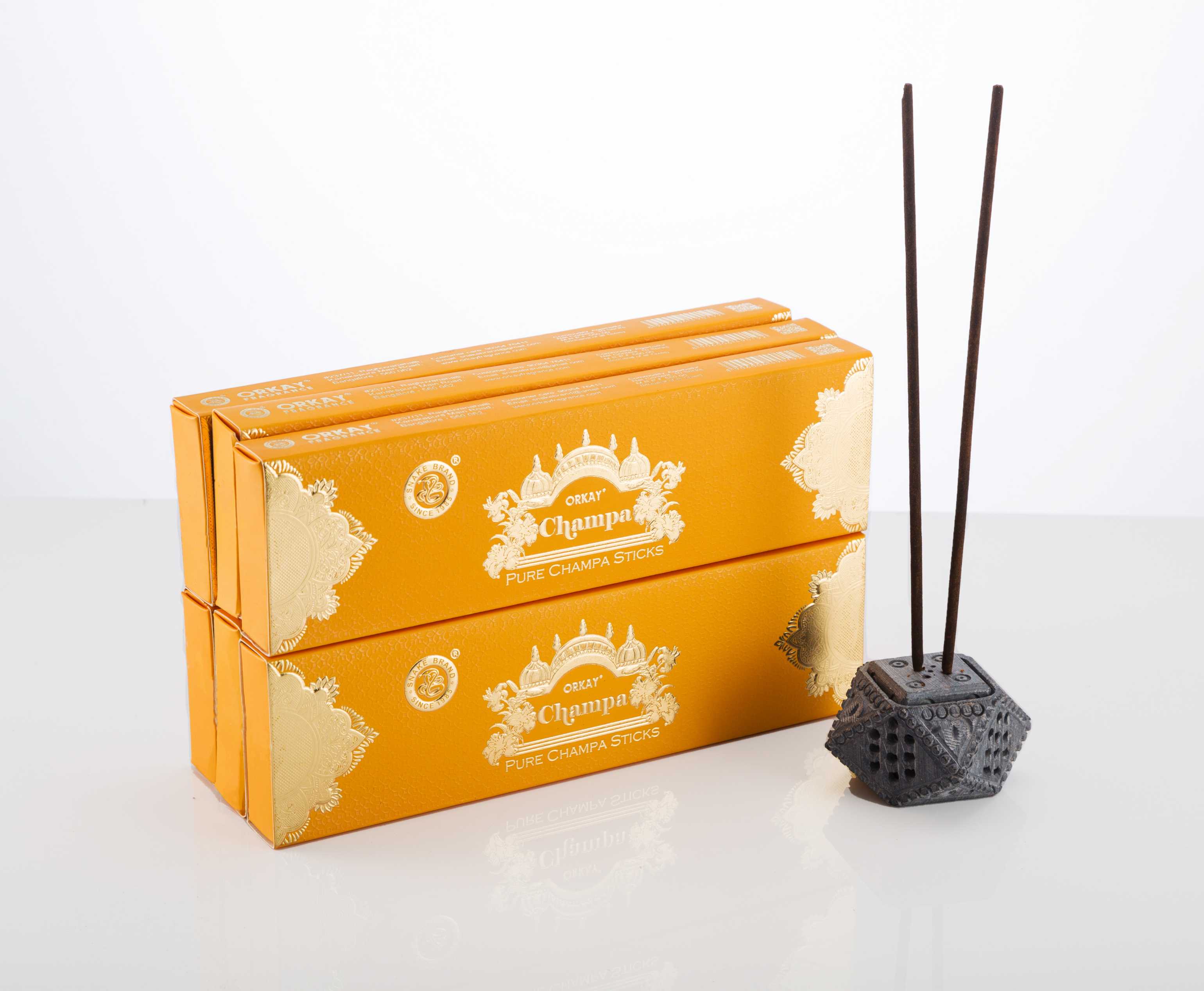 Orkay Pure Champa 10 sticks || Pack of 12 || Contains 120 sticks Champa (10, Set of 12)