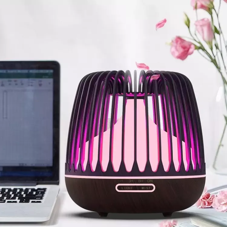 Ultrasonic Wooden Grill Air Humidifier and Essential Oil Diffuser – A Natural Touch of Serenity