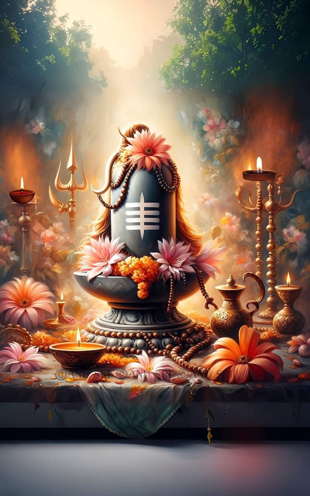 Sacred Shivling Poster – Lord Shiva Blessings | 15x17 Inches"