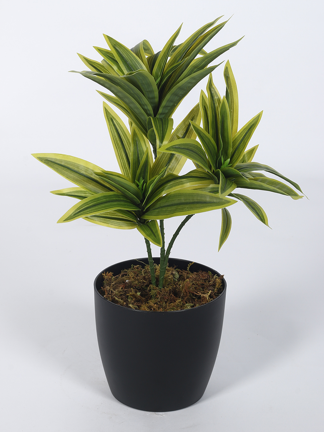 Artificial Plant 15inch Artificial Dracaena Plants With Black Pot|Home Decor,Office Decor Perfect,Set of 1