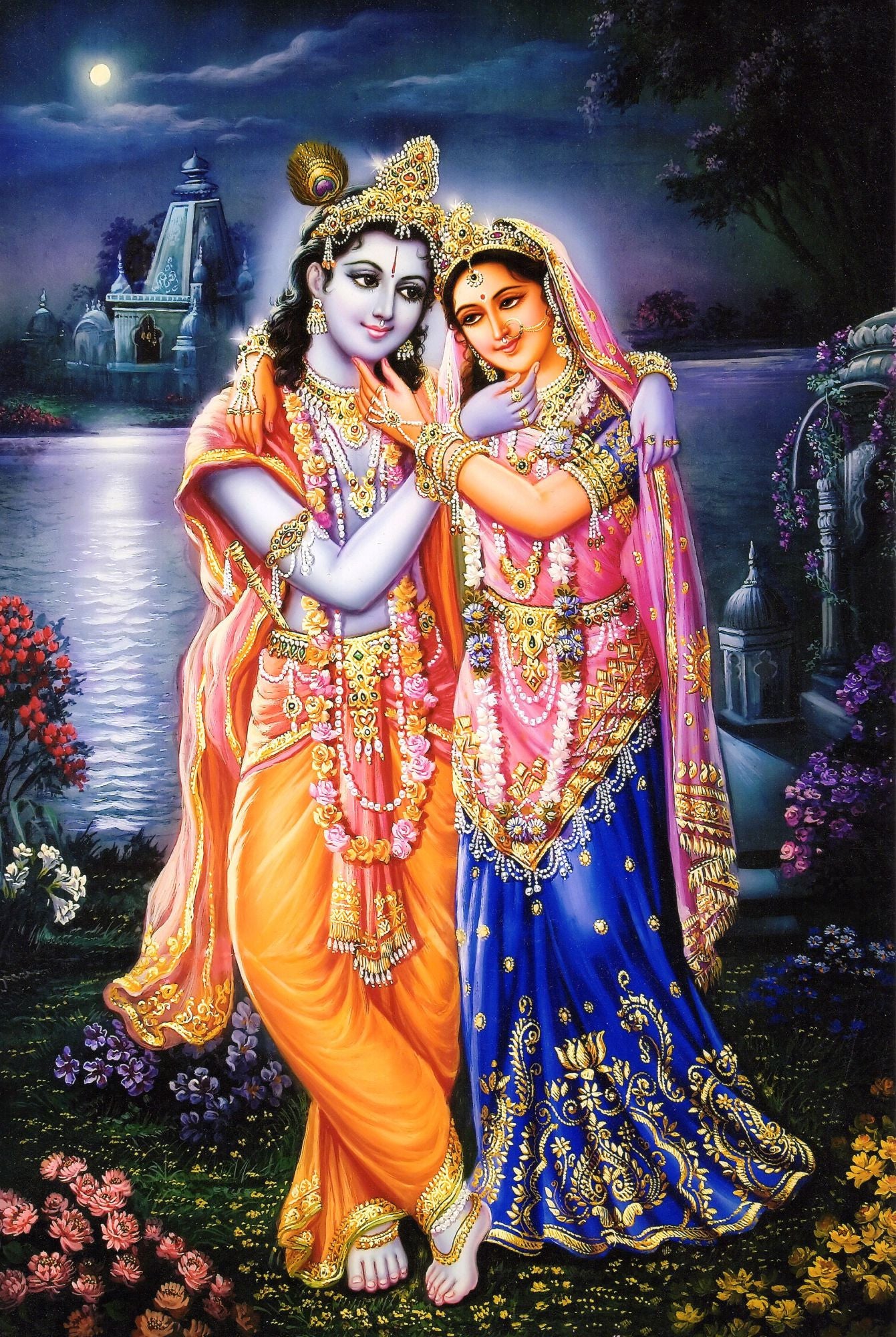 Krishna and Radha: Eternal Love Poster | 15x17 Inches"