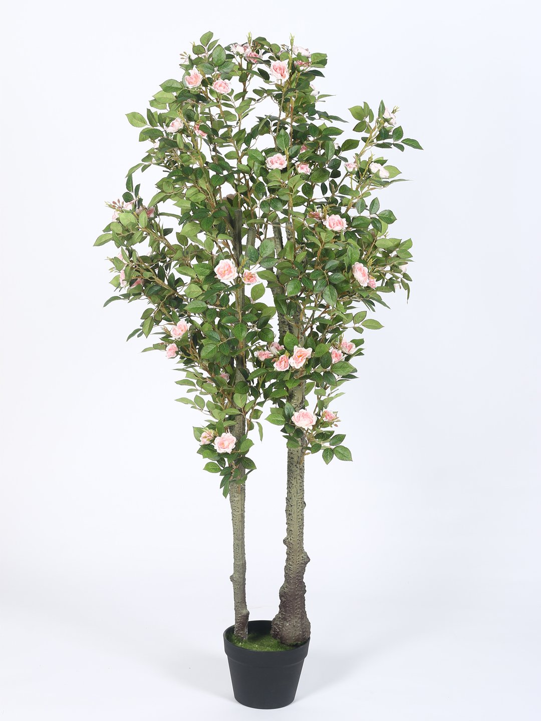 Artificial Plant  51inch Artificial Real Touch Camellia Rose Plants With Black Pot|Home Decor,Office Decor Perfect Housewarming Gift,Set of 1