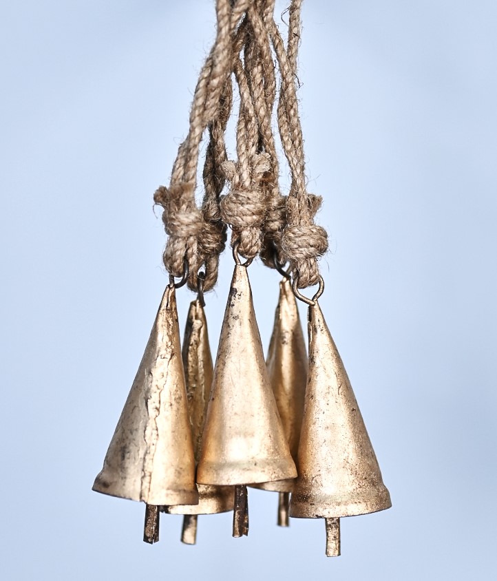 Set of 5 Cone Shaped Hanging Bells