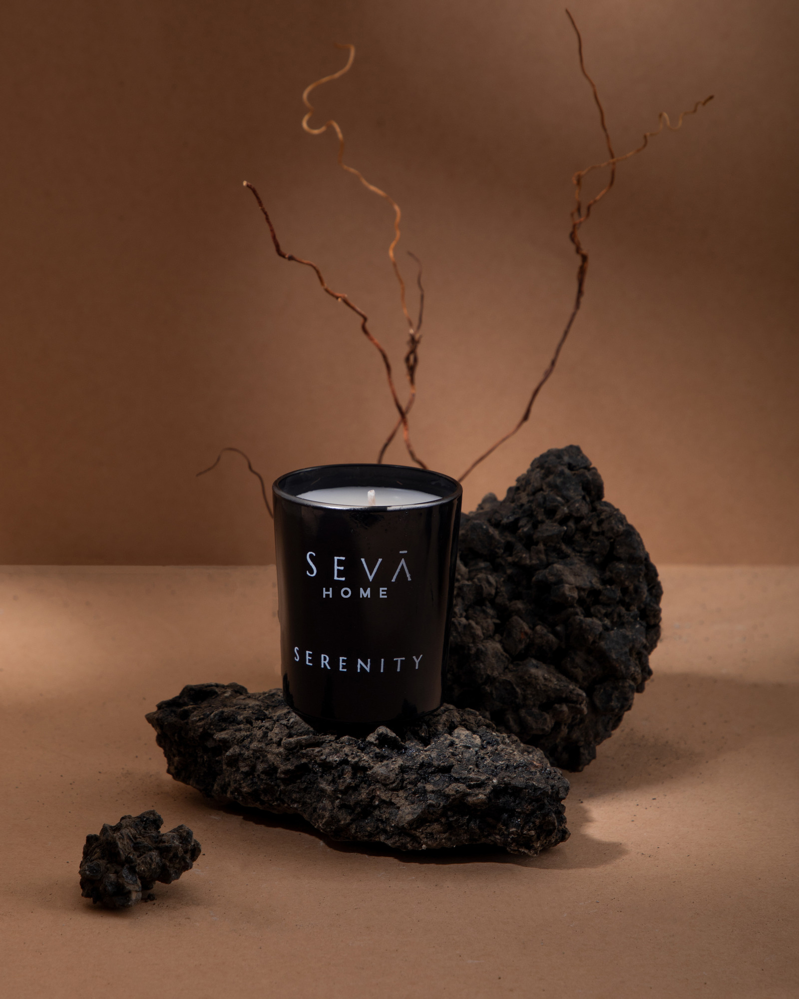The Vibes – Serenity (Small) | Aromatherapy Candle in Black Stained Glass