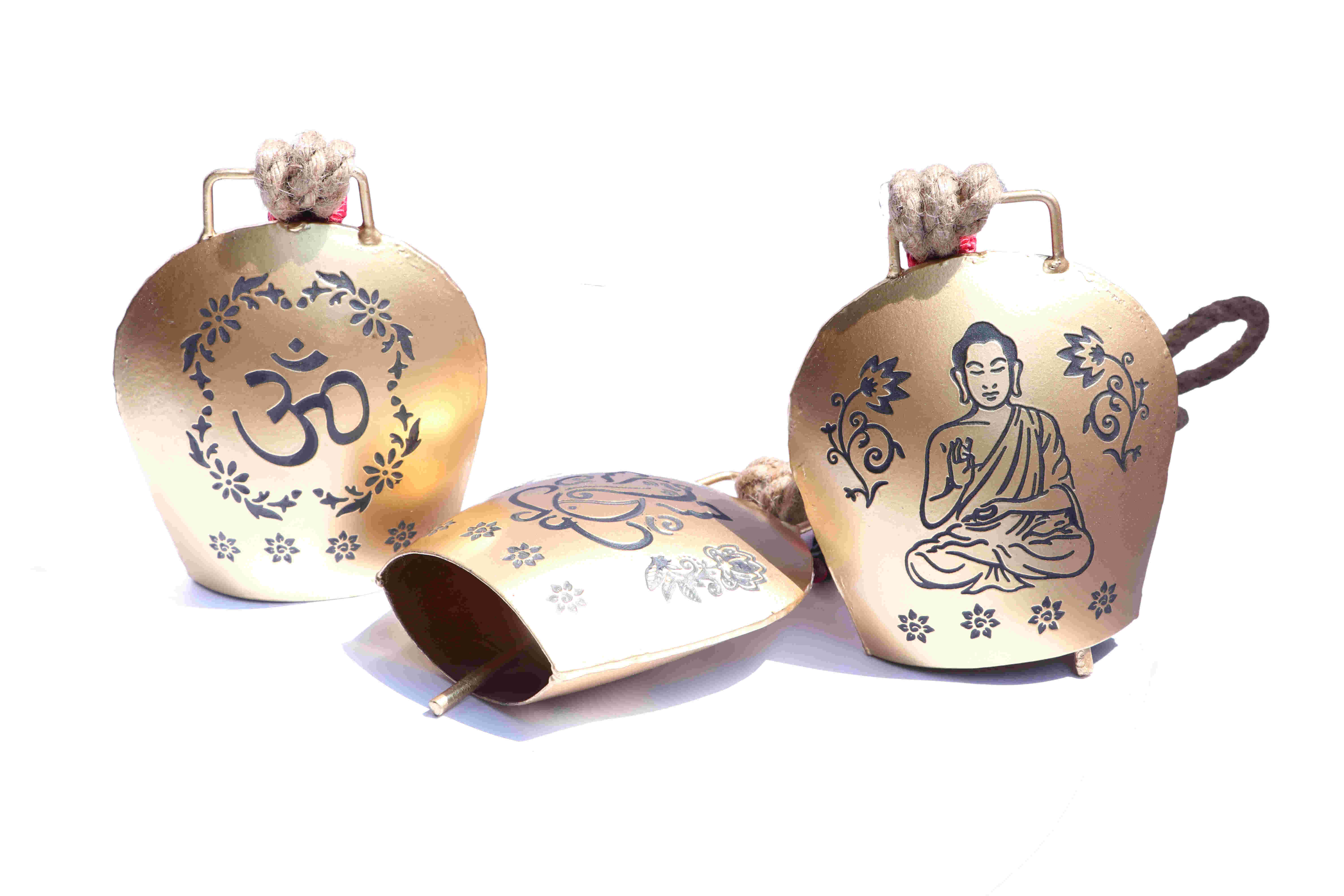 Om, Ganesha & Buddha Combo Bell | Set of 3|