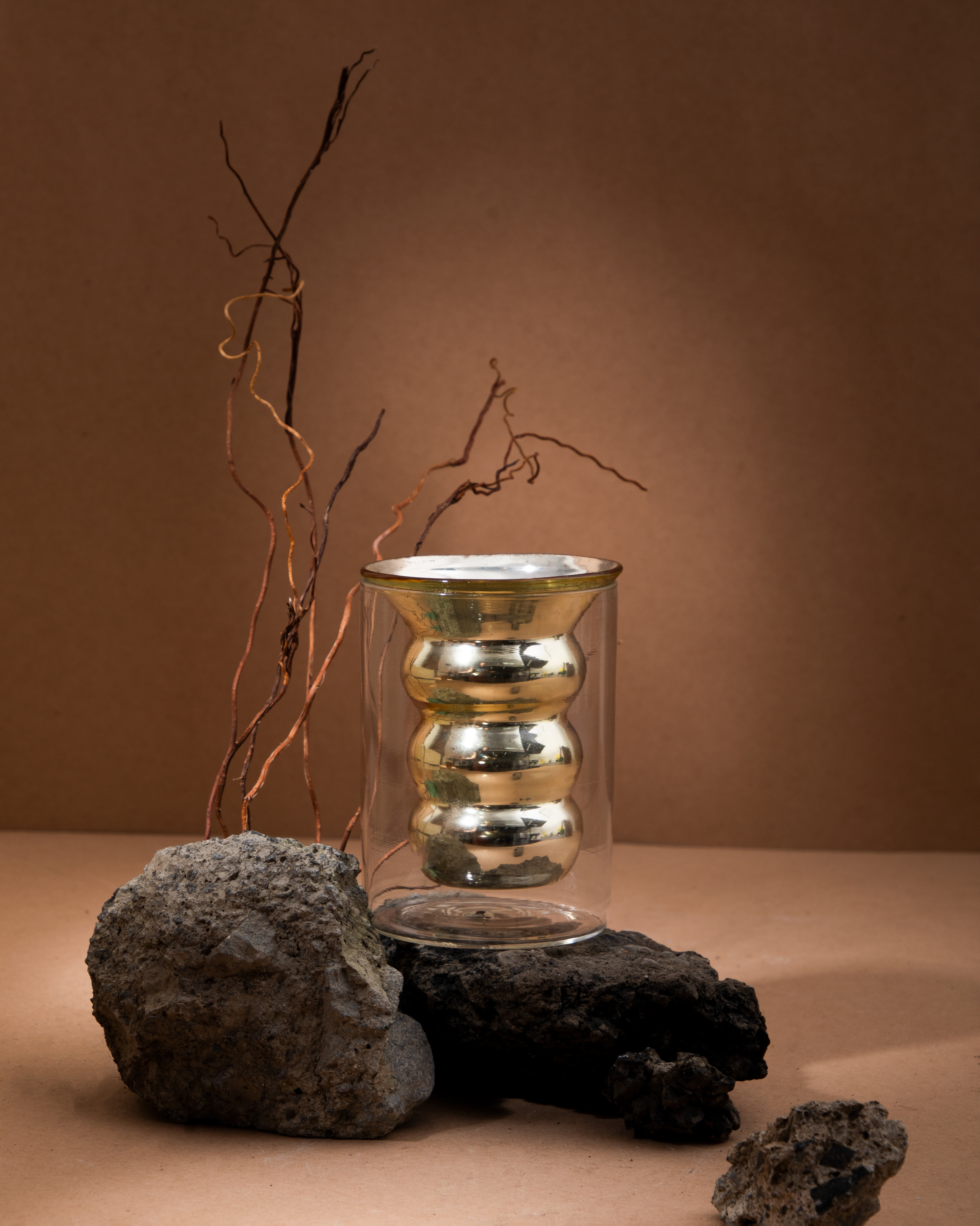 Luxe Candle – Blanc (Classic) | 12-Hour Gold Textured Glass Soy Candle with Mango, Peach & Coconut Notes
