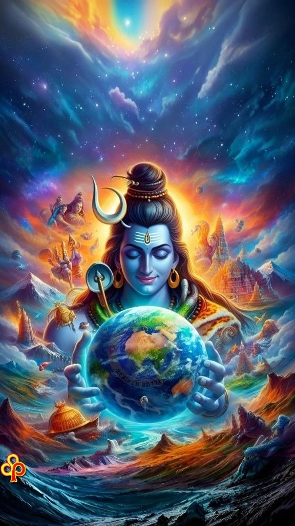Shiva Lingam Devotional Art Poster | 15x17 Inches"
