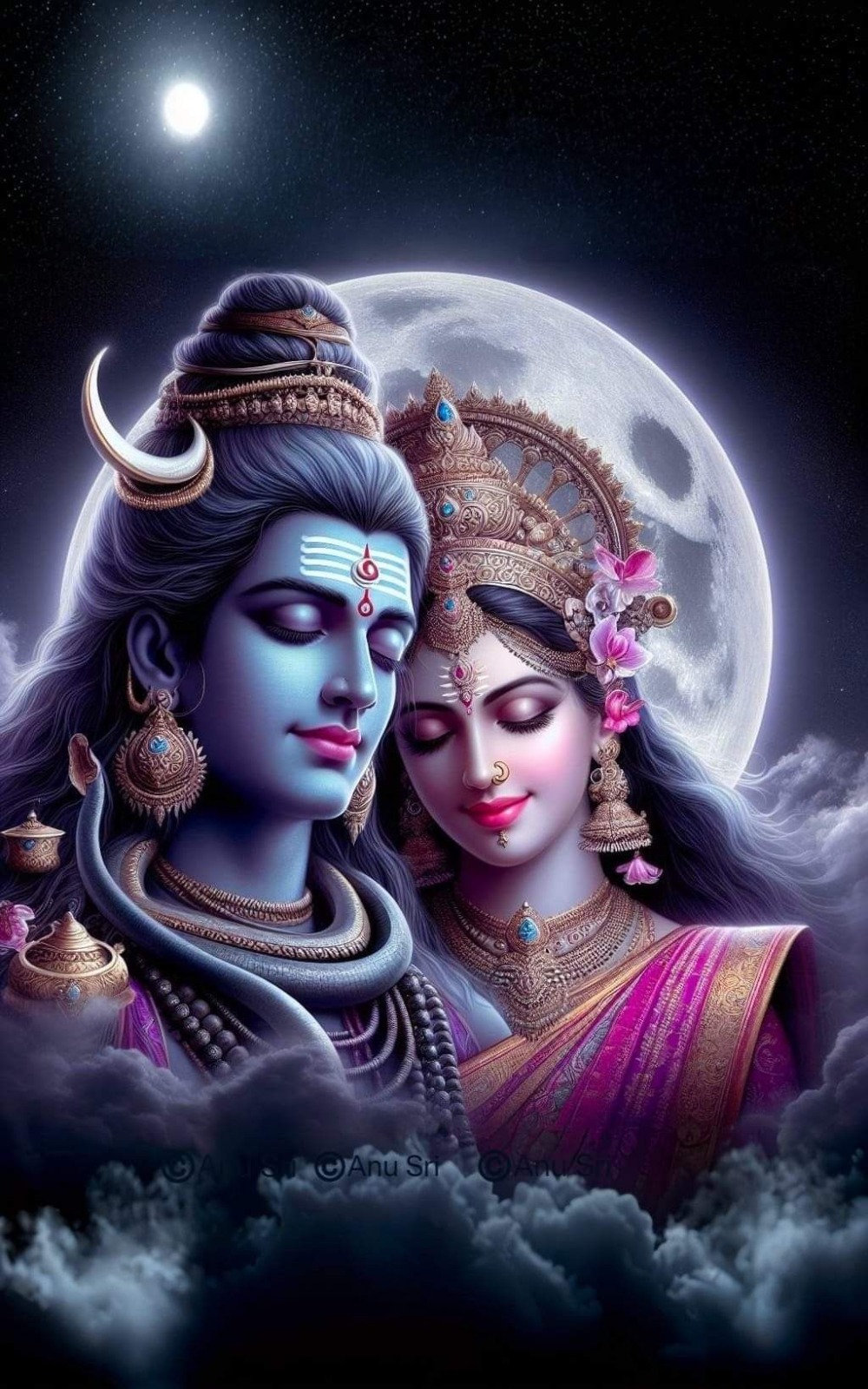 "Shiva Parvati Eternal Love Poster | 15x17 Inches"